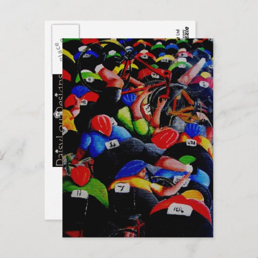 Cycle Race Crash Postcard von Lyn Hurring Postkarte (Vorne/Hinten)