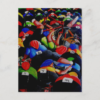 Cycle Race Crash Postcard von Lyn Hurring Postkarte