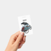 Cycle Rickshaw Cartoon Illustration Ausweis (Handheld)