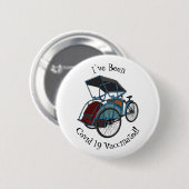 Cycle Rickshaw Cartoon Illustration Button (Vorne & Hinten)