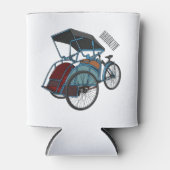 Cycle Rickshaw Cartoon Illustration Dosenkühler (Vorderseite)