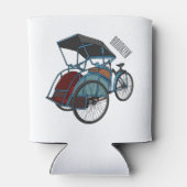 Cycle Rickshaw Cartoon Illustration Dosenkühler (Rückseite)