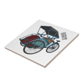 Cycle Rickshaw Cartoon Illustration Fliese (Seite)