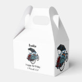 Cycle Rickshaw Cartoon Illustration Geschenkschachtel (Rückseite)