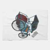 Cycle Rickshaw Cartoon Illustration Geschirrtuch (Horizontal)