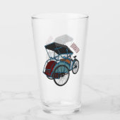 Cycle Rickshaw Cartoon Illustration Glas (Vorderseite)