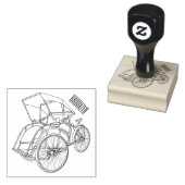 Cycle Rickshaw Cartoon Illustration Gummistempel (Stempel)