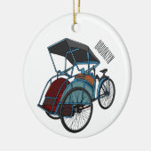 Cycle Rickshaw Cartoon Illustration Keramik Ornament (Links)