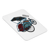 Cycle Rickshaw Cartoon Illustration Magnet (Rechte Seite)