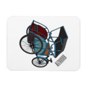 Cycle Rickshaw Cartoon Illustration Magnet (Horizontal)