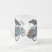 Cycle Rickshaw Cartoon Illustration Mattglastasse (Vorderseite Links)