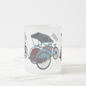 Cycle Rickshaw Cartoon Illustration Mattglastasse (Mittel)