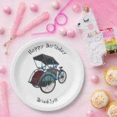 Cycle Rickshaw Cartoon Illustration Pappteller (Party)