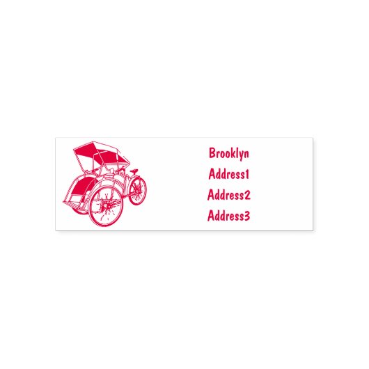 Cycle Rickshaw Cartoon Illustration Permastempel (Design)