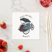 Cycle Rickshaw Cartoon Illustration Serviette (Beispiel)