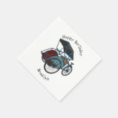 Cycle Rickshaw Cartoon Illustration Serviette (Ecke)
