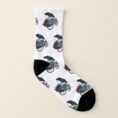 Cycle Rickshaw Cartoon Illustration Socken (Links - Innen)