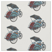 Cycle Rickshaw Cartoon Illustration Stoff (Nahaufnahme)