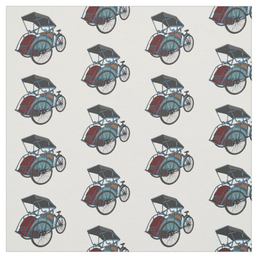 Cycle Rickshaw Cartoon Illustration Stoff (Muster)