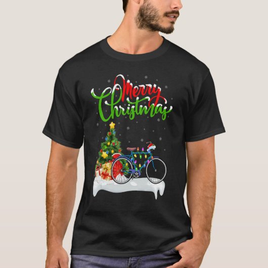 Cycle   Xmas Decorations Santa Cycle Christmas T-Shirt (Vorderseite)