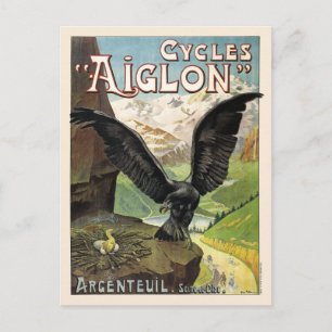 Cycles Aiglon Vintage-Werbeplakat Frankreich Postkarte
