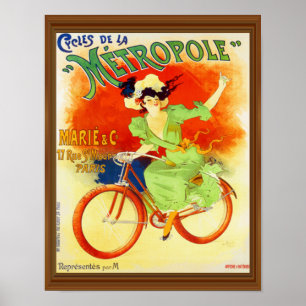 Cycles de la Metropole Vintage französisches Fahrr Poster