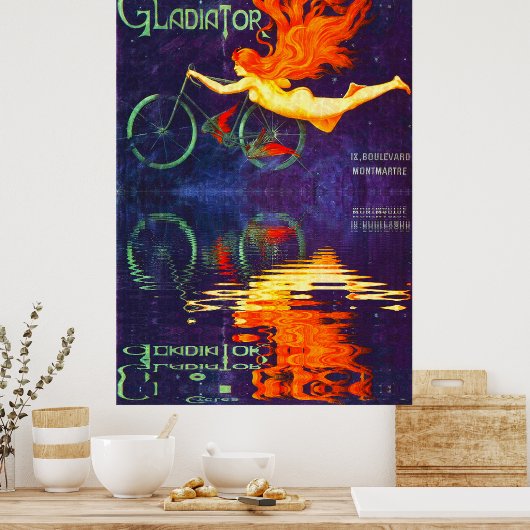 Cycles Gladiator Reflektion in Time French Cycling Poster (Küche)