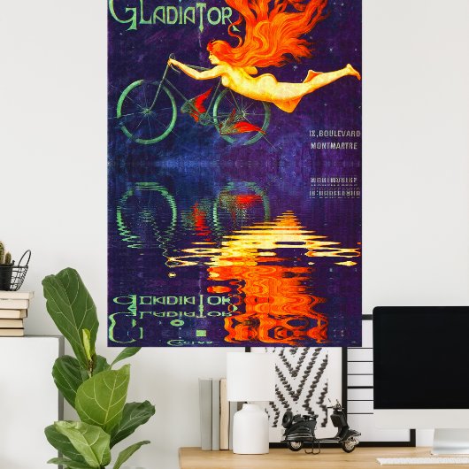 Cycles Gladiator Reflektion in Time French Cycling Poster (Heimbüro)