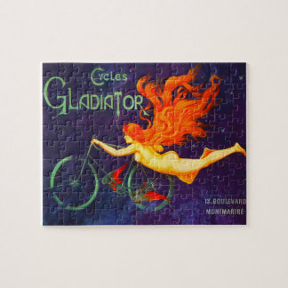 Cycles Gladiator Vintag French Cycling Ad Poster Puzzle