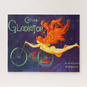 Cycles Gladiator Vintag French Cycling Ad Poster Puzzle