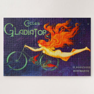 Cycles Gladiator Vintag French Cycling Ad Poster Puzzle