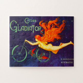Cycles Gladiator Vintag French Cycling Ad Poster Puzzle