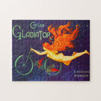 Cycles Gladiator Vintag French Cycling Ad Poster Puzzle