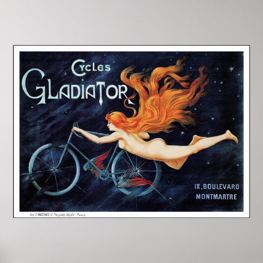 Cycles Gladiator - Vintages Fahrradposter drucken Poster (Vorne)