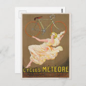 Cycles Météore Vintage Poster 1926 Postkarte (Vorne/Hinten)