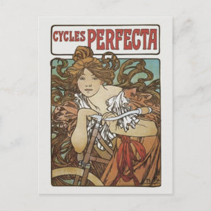 Cycles Perfecta, Alphonse Mucha Art Nouveau Postkarte