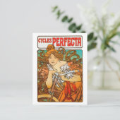 Cycles Perfecta, Alphonse Mucha Art Nouveau Postkarte (Stehend Vorderseite)