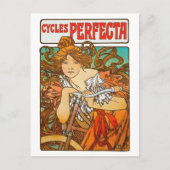 Cycles Perfecta, Alphonse Mucha Art Nouveau Postkarte (Vorderseite)