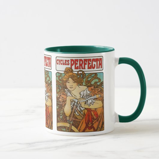 Cycles Perfecta, Alphonse Mucha Art Nouveau Tasse (Rechts)