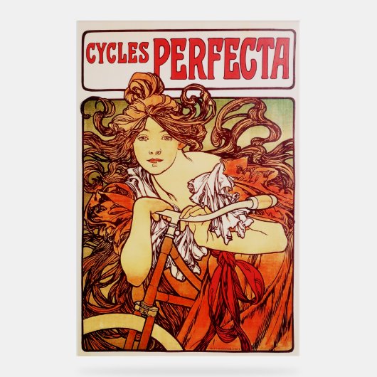 Cycles Perfecta von Alphonse Mucha Acrylschild (Vorderseite)