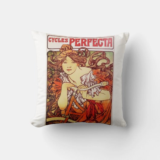 Cycles Perfecta von Alphonse Mucha Kissen (Vorderseite)