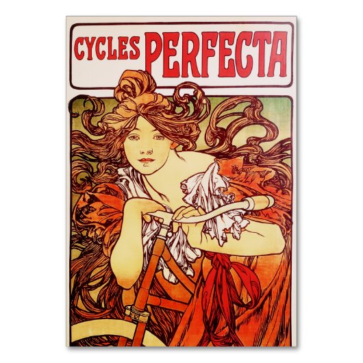 Cycles Perfecta von Alphonse Mucha Tischnummer (Vorderseite)