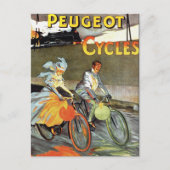 Cycles Peugeot Vintag Bicycle Art Postkarte (Vorderseite)