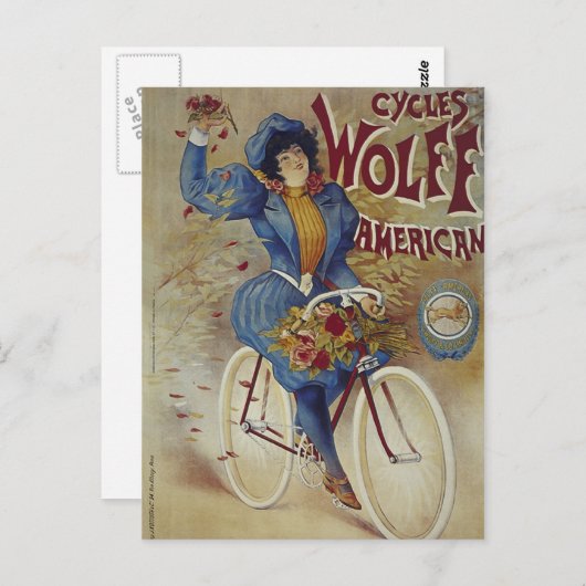 Cycles Wolff American Bicycle Poster Postkarte (Vorne/Hinten)