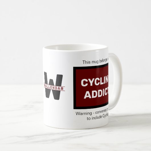 Cycling Addict Add Your Name Monogram Initial Kaffeetasse (VorderseiteRechts)
