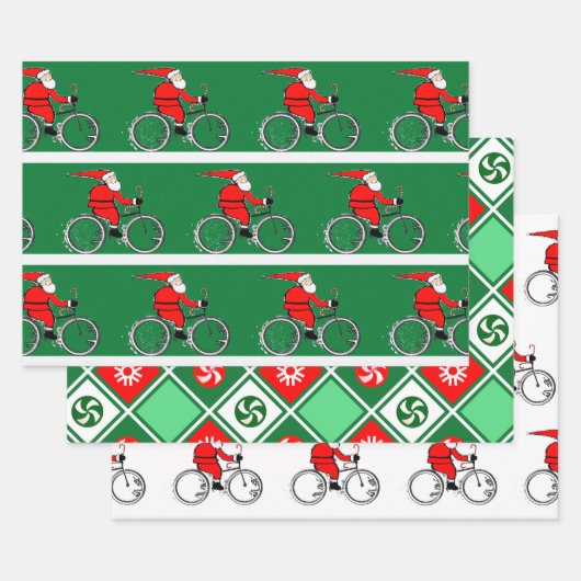 Cycling Bicycle Holiday Gift Wrapping Paper Geschenkpapier Set (Set)