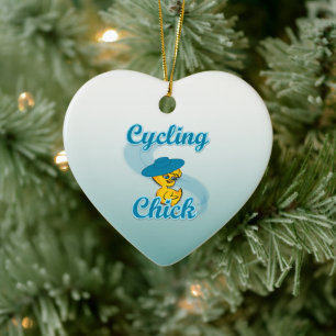 Cycling Chick #3 Keramikornament