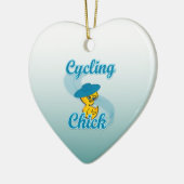 Cycling Chick #3 Keramikornament (Links)