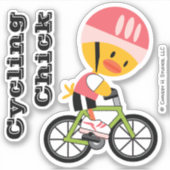 Cycling Chick Custom-Cut Vinyl Sticker (Vorderseite)