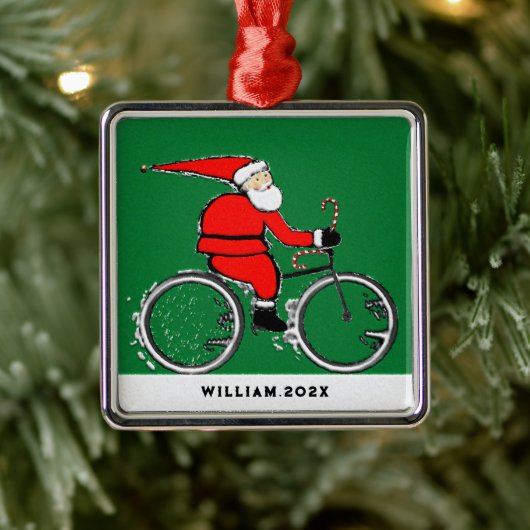 Cycling Christmas Collectible Ornament Aus Metall (Baum)